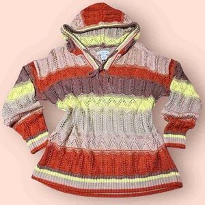 Multicolor Striped Hooded Sweater